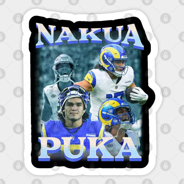 Puka Nacua Vintage Style Sticker by olivia parizeau